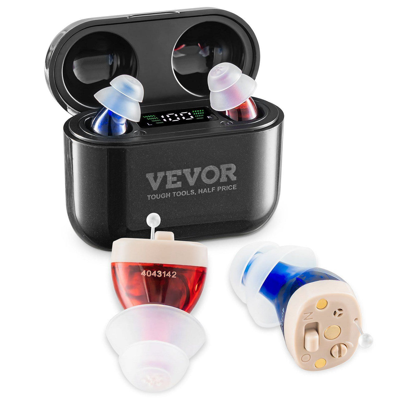 VEVOR Hearing Aids for Senior Rechargeable Hearing Amplifiers & 8 Pair Ear Domes-3