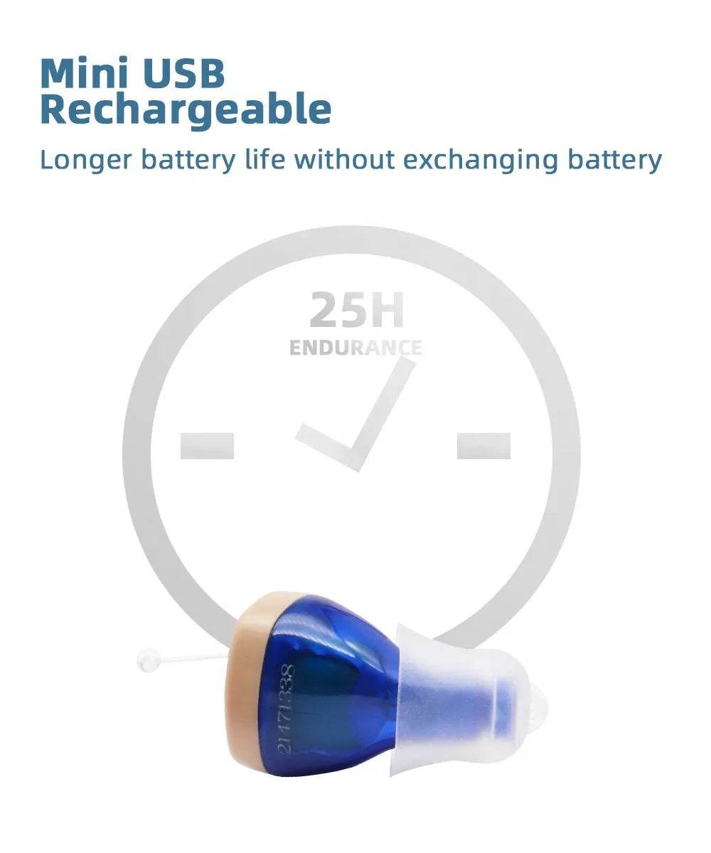 Rechargeable Intelligent New Style Hearing Aid CIC Hearing Aid - discount hearing solutions