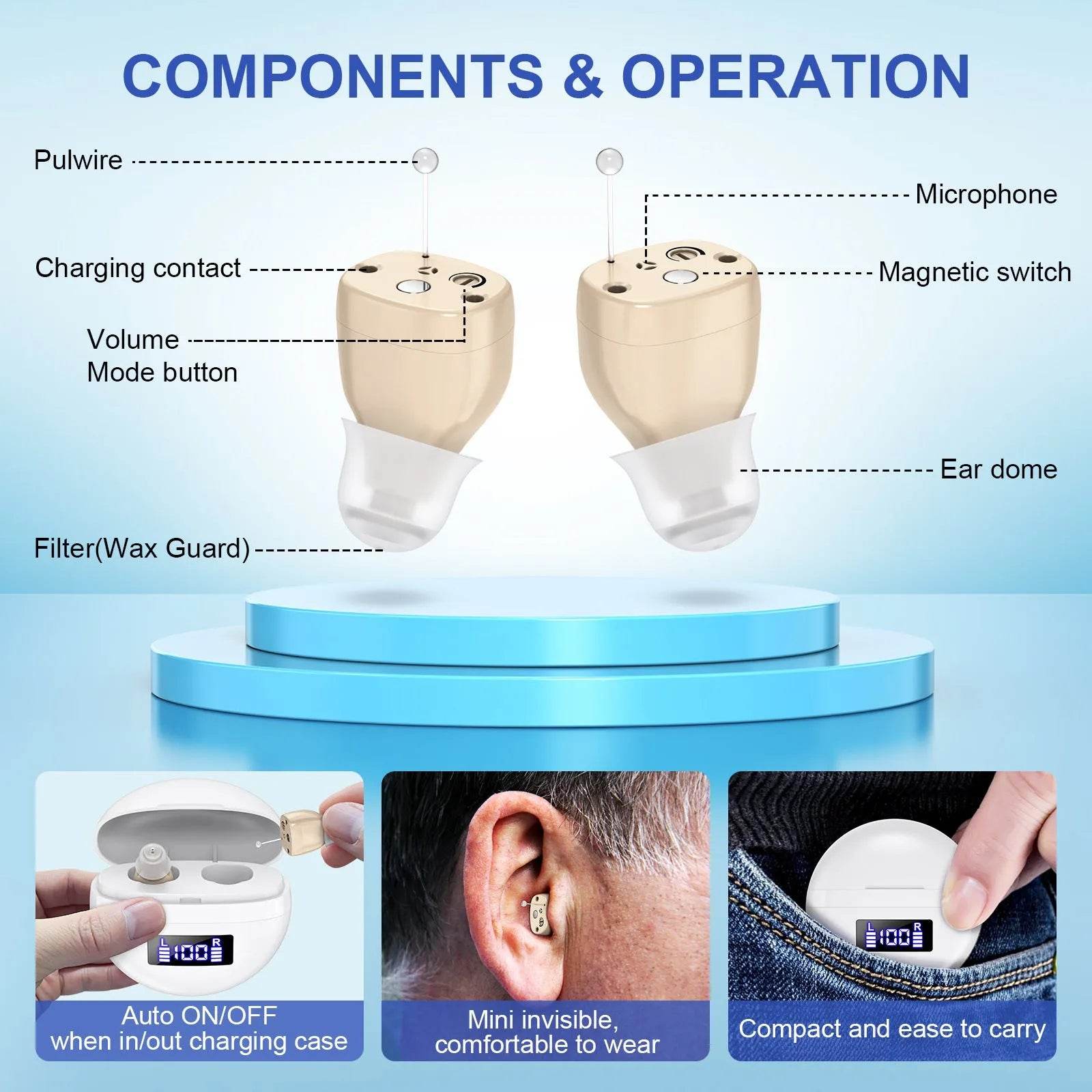 Rechargeable Noise Reducing Hearing aids - discount hearing solutions